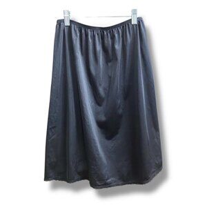 Y2K Satin Slip Skirt – Minimalist 90s Grunge Midi Skirt Medium